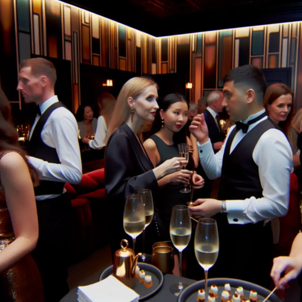 Goście podczas koktajlowej części eleganckiego wydarzenia w Glamour Dine House